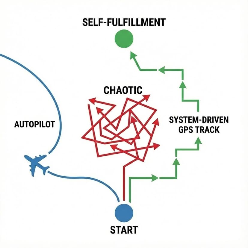 Decision-making crossroads illustration